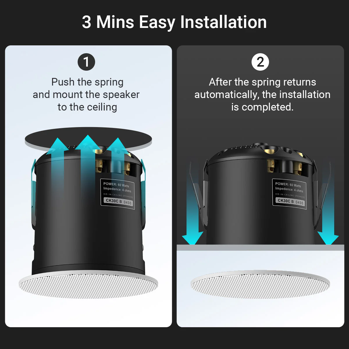 CK30C 3" 60W Coaxial HD In-ceiling Speaker - Image 8